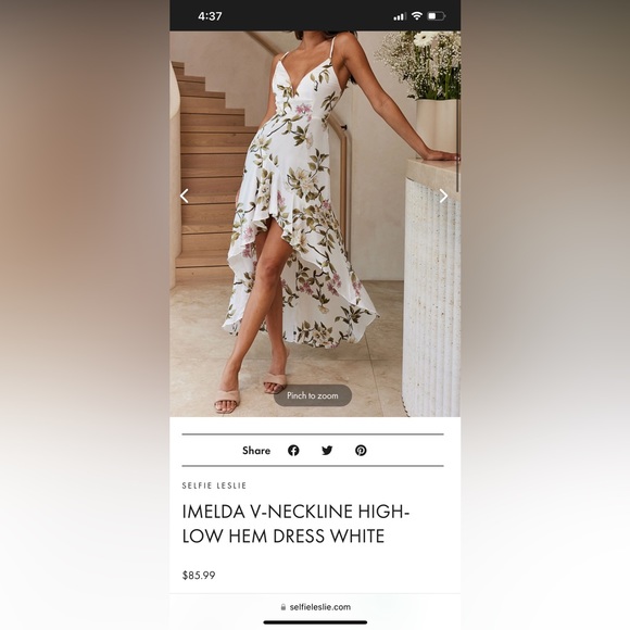 Floral print high-low midi dress - Picture 2 of 2